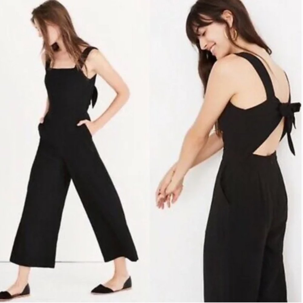Madewell Black Tie-Back Jumpsuit Sz 0